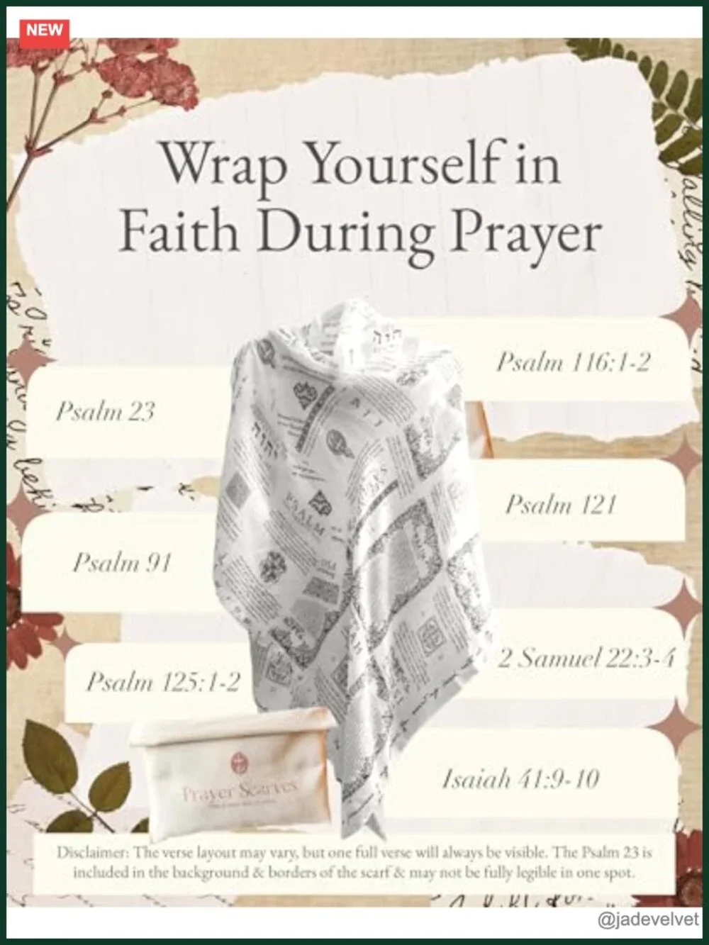 Protection Bible Verse Shawl – Vintage Christian Scripture Scarf